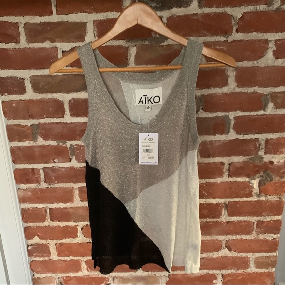 AIKO quartz optic metallic colorblock tank XS - Picture 1 of 7